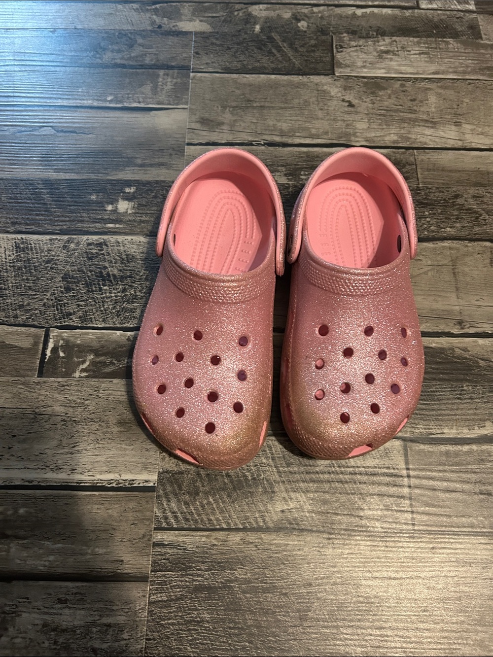 Kids Pink Glitter Clog Shoes